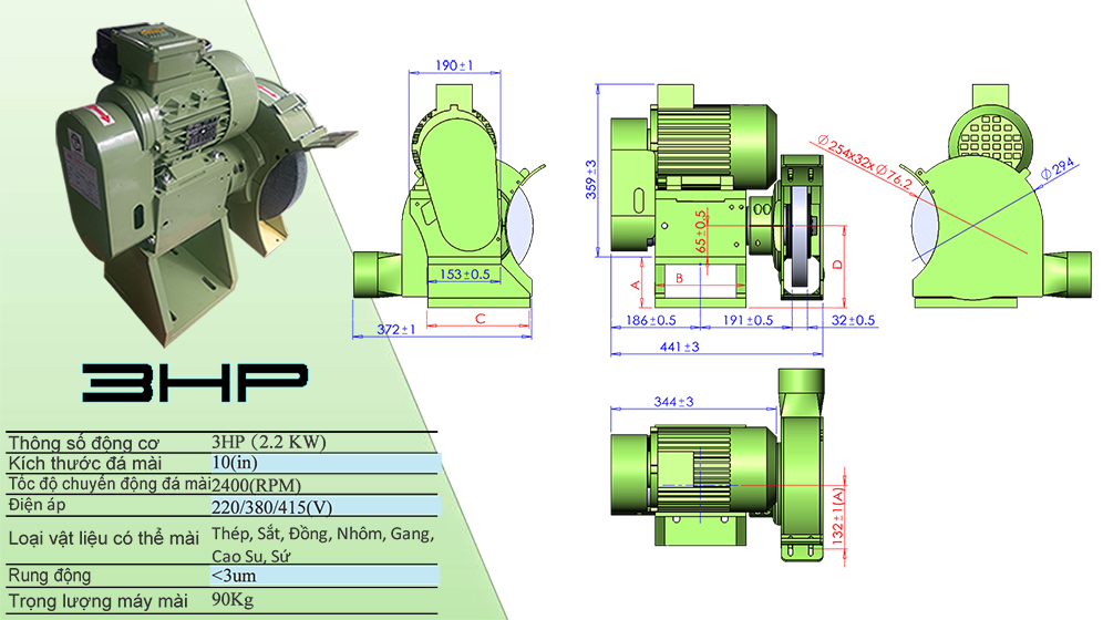 JH-3HP máy mài