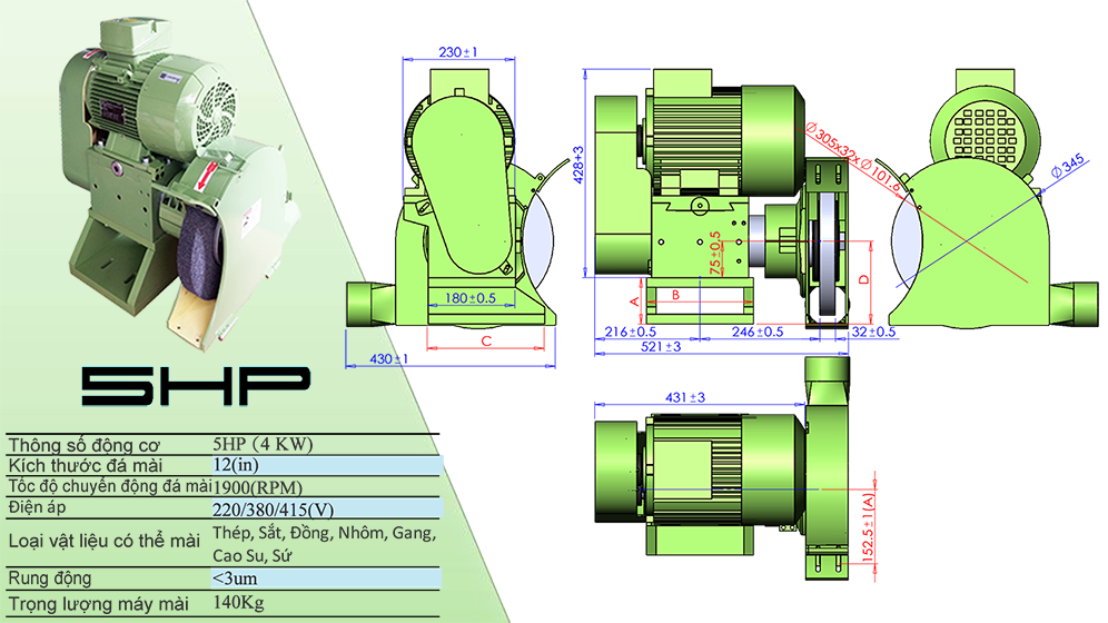 JH-5HP máy mài