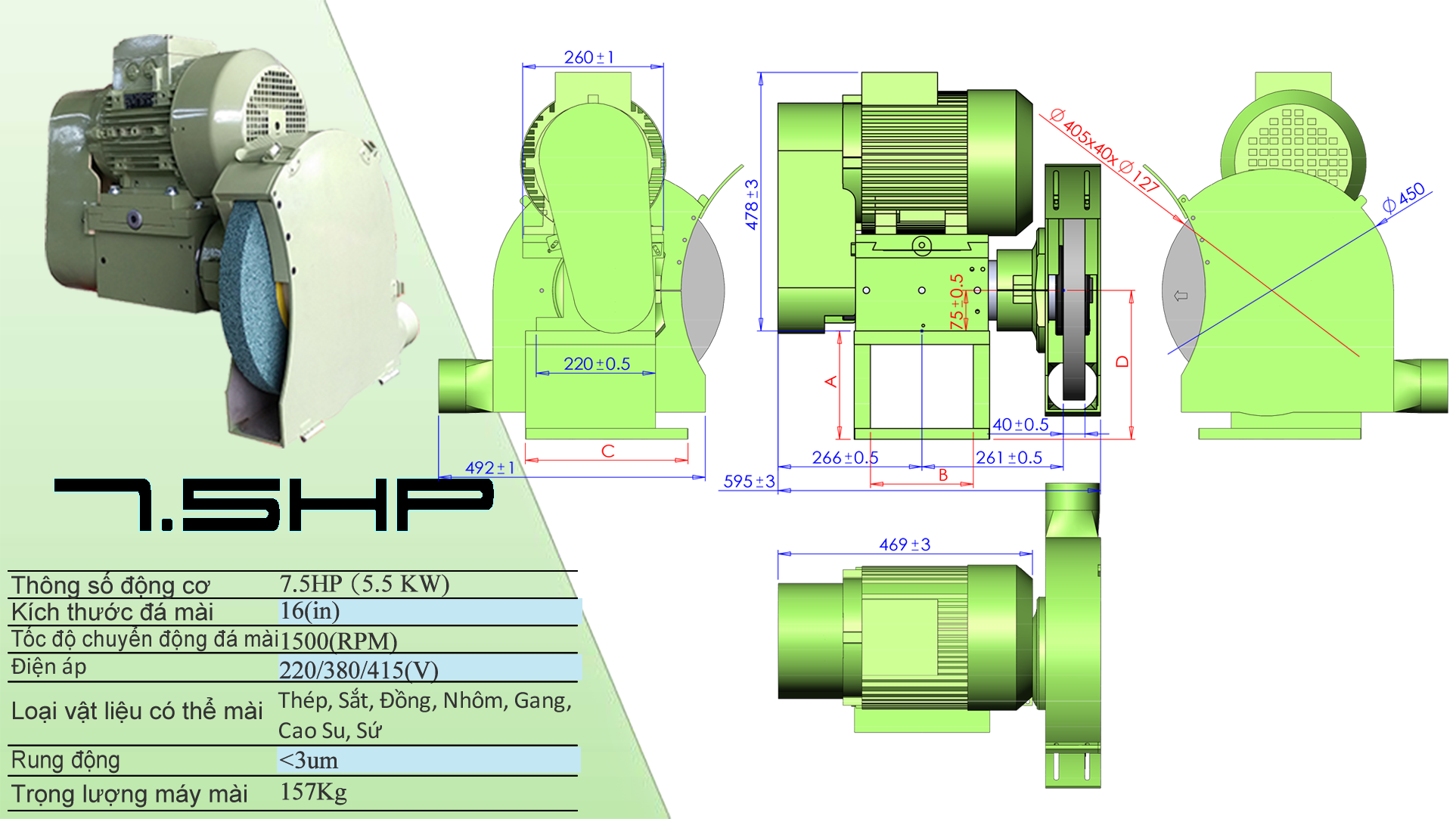 JH-7.5HP máy mài